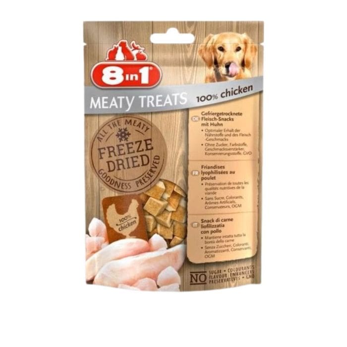 offrez à votre chien des friandises au poulet savoureuses et naturelles, en sachet de 9 oz. idéales pour l’éducation, les récompenses ou simplement faire plaisir à votre compagnon à quatre pattes.