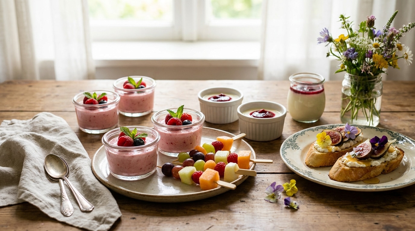 Verrines de dessert rapide végétal aux fruits et au chocolat